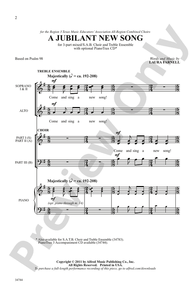 A Jubilant New Song - 3-Part Mixed/SAB Choral Octavo (Digital Download)