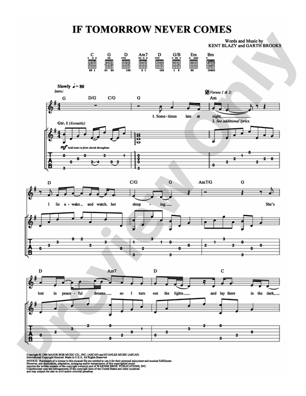 If Tomorrow Never Comes - Guitar TAB (Digital Download)