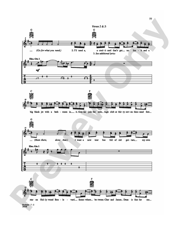 Rockstar - Guitar TAB (Digital Download)