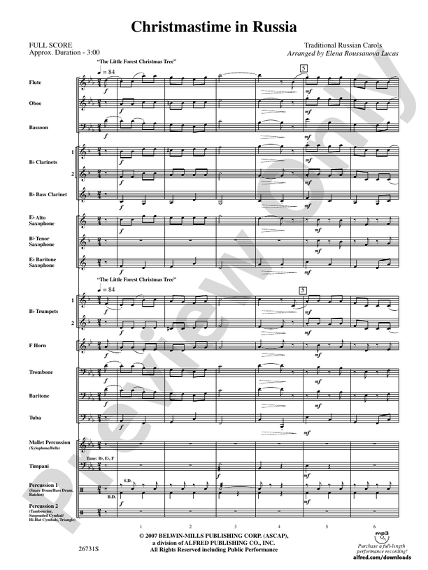 Christmastime in Russia - Concert Band Conductor Score & Parts (Digital Download)