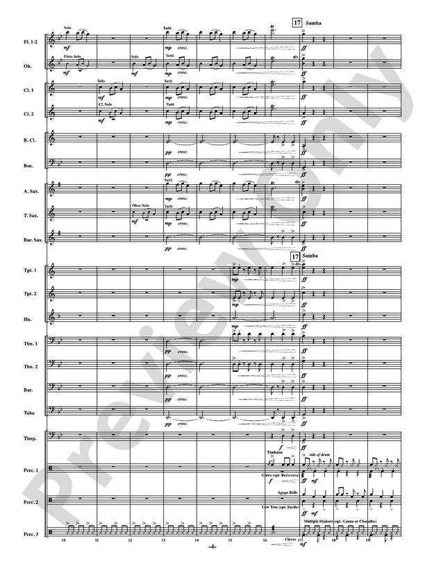 Brazilian Bell Carol - Concert Band Conductor Score & Parts (Digital Download)