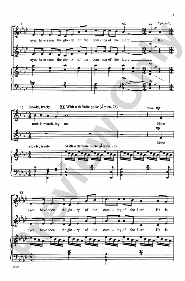 Battle Hymn of the Republic – 2-Part Choral Octavo (Digital Download)