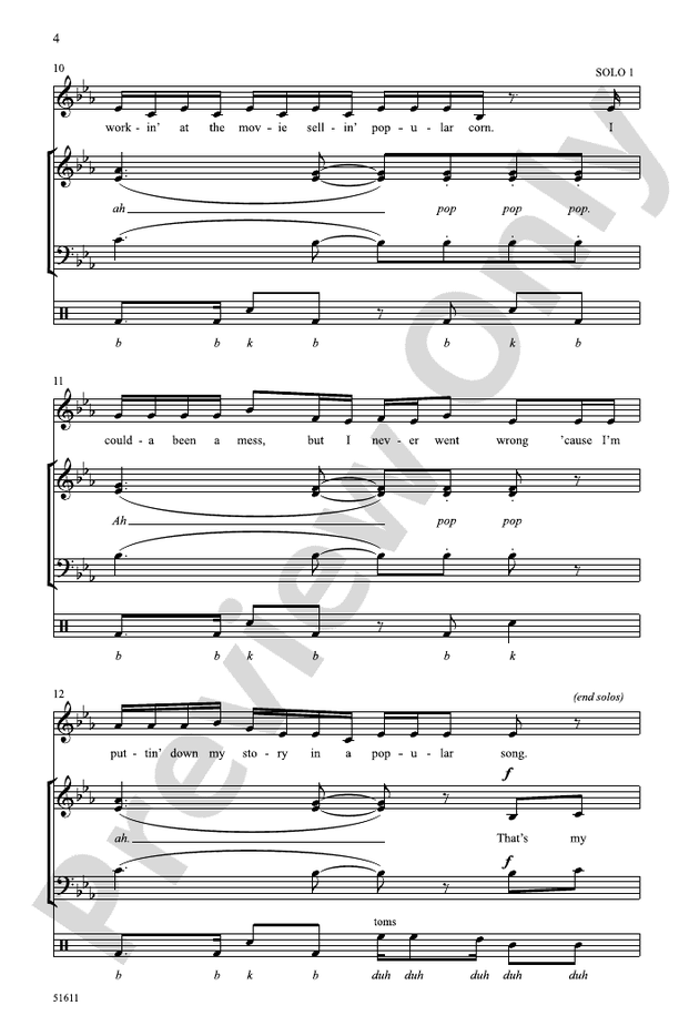 Popular Song - 3 Part Mixed Choral Octavo (Digital Download)