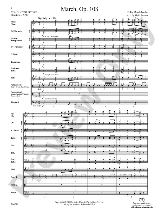 March, Op. 108 - Concert Band Conductor Score & Parts (Digital Download)