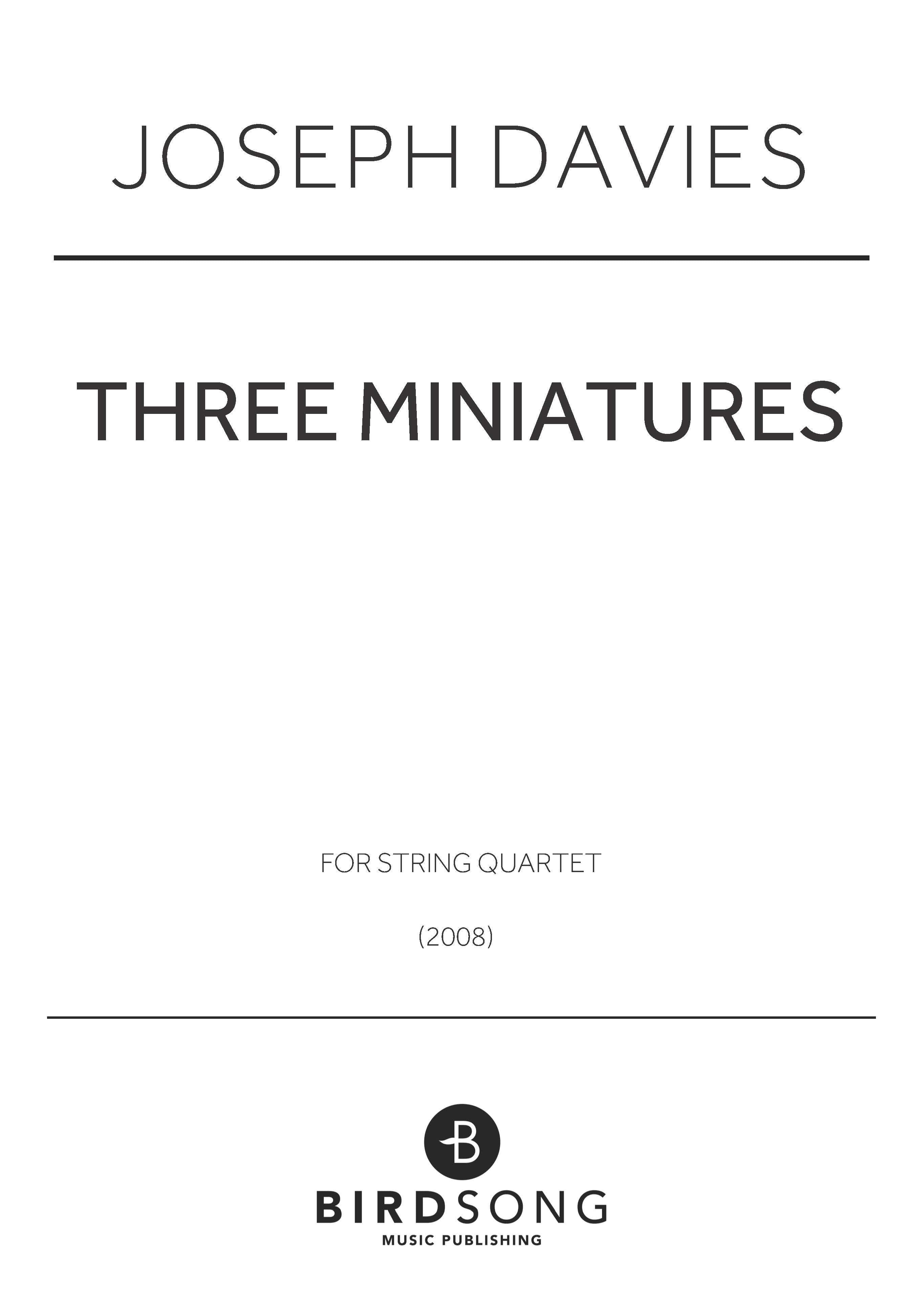 Three Miniatures - String Quartet (Digital Download)