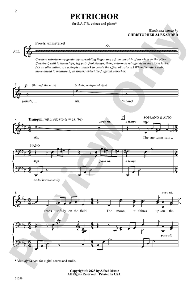 Petrichor - SATB Choral Octavo (Digital Download)