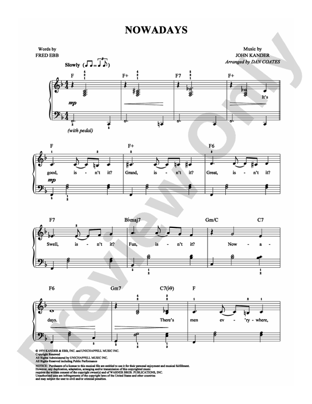 Nowadays - Arr. Dan Coates - Easy Piano (Digital Download)