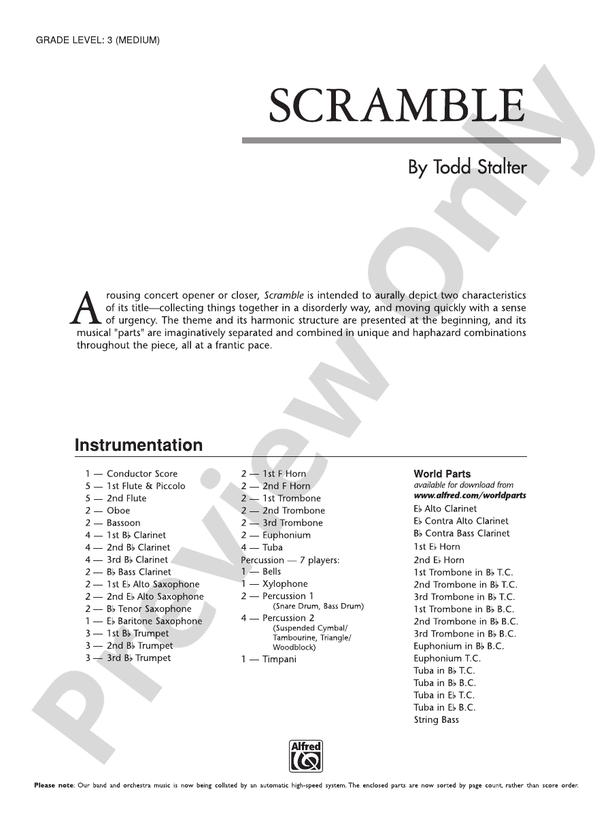 Scramble - Concert Band Conductor Score & Parts (Digital Download)
