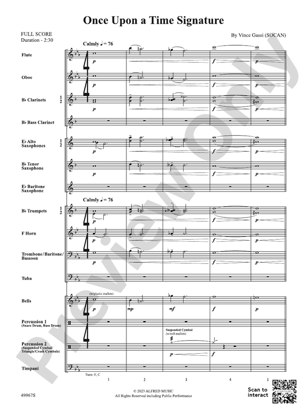 Once Upon a Time Signature – Concert Band Conductor Score & Parts (Digital Download)
