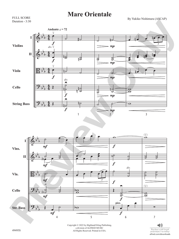 Mare Orientale - String Orchestra Conductor Score & Parts (Digital Download)