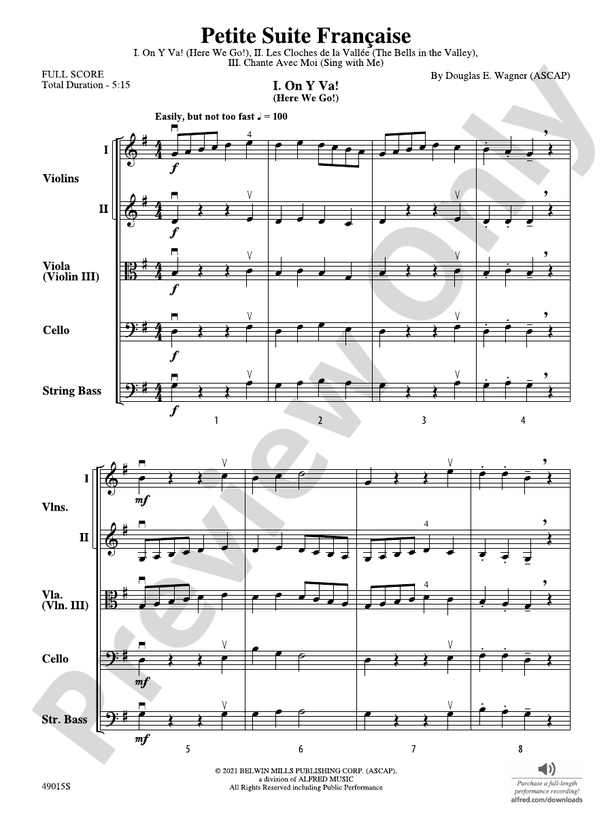 Petite Suite Francaise - String Orchestra Conductor Score & Parts (Digital Download)