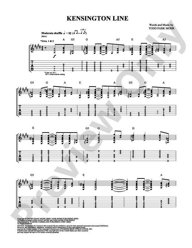Kensington Line - Guitar TAB (Digital Download)