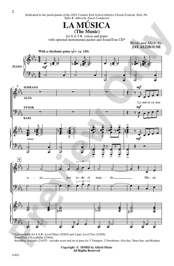 La Musica (The Music) – SATB Choral Octavo (Digital Download)