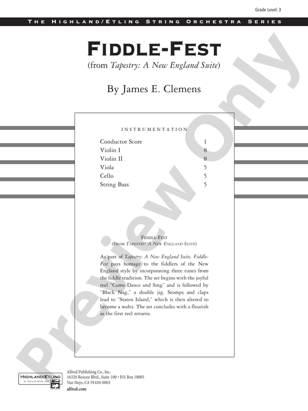Fiddle-Fest – String Orchestra Conductor Score & Parts (Digital Download)
