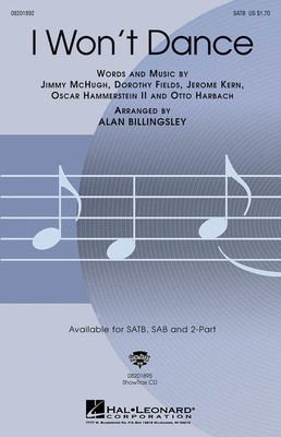 I Won't Dance - Alan Billingsley Hal Leonard ShowTrax CD CD