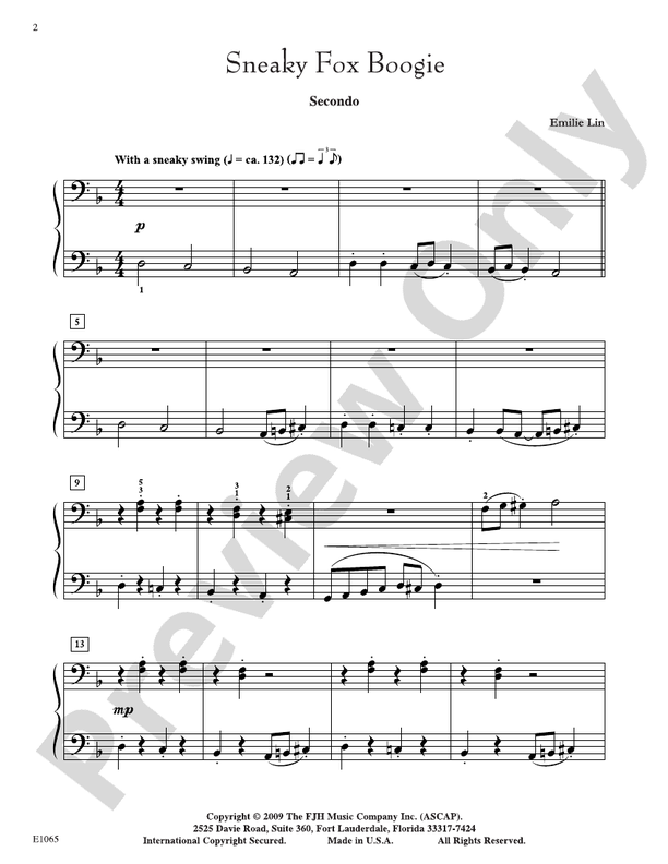 Sneaky Fox Boogie - Piano (Digital Download)