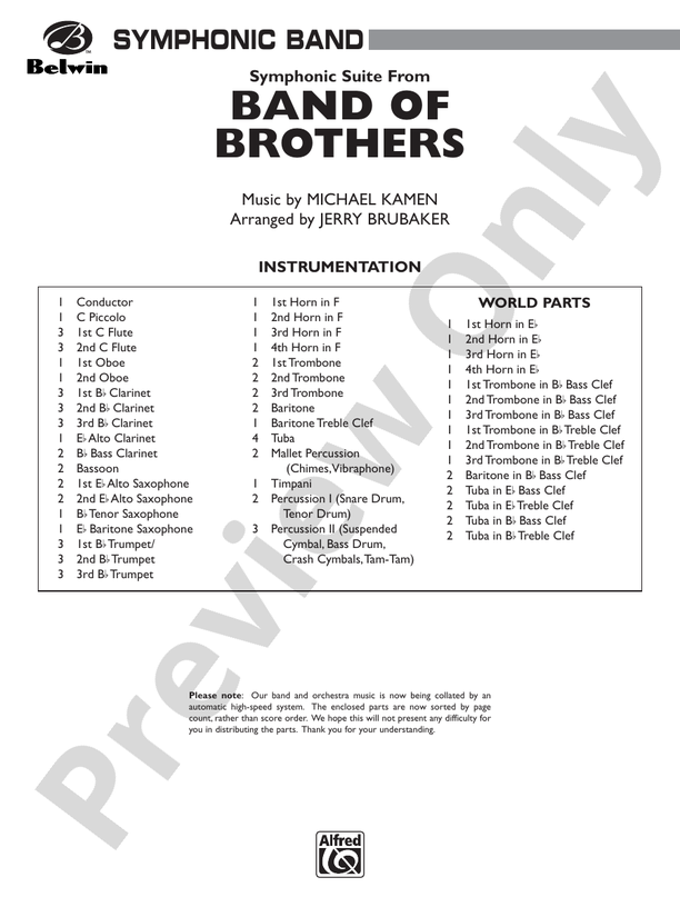Band of Brothers, Symphonic Suite from - Concert Band Conductor Score & Parts (Digital Download)