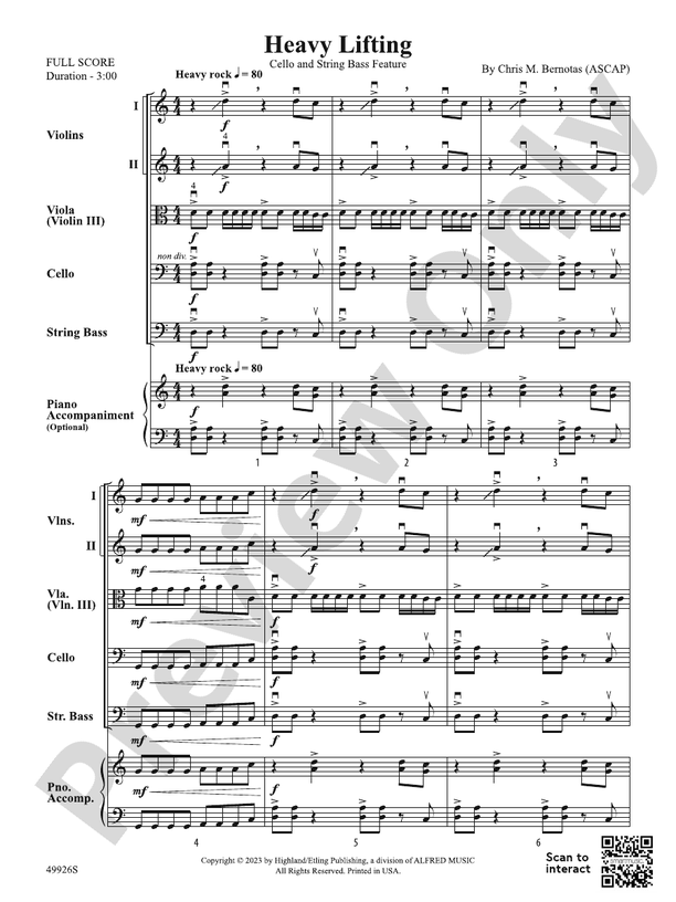 Heavy Lifting - String Orchestra Conductor Score & Parts (Digital Download)