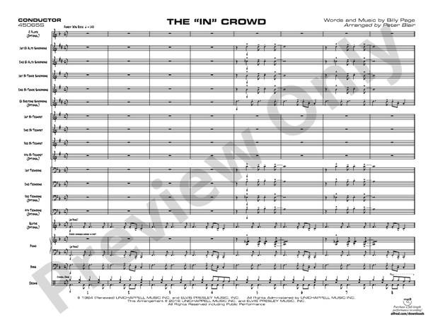 The "In" Crowd – Jazz Ensemble Conductor Score & Parts (Digital Download)