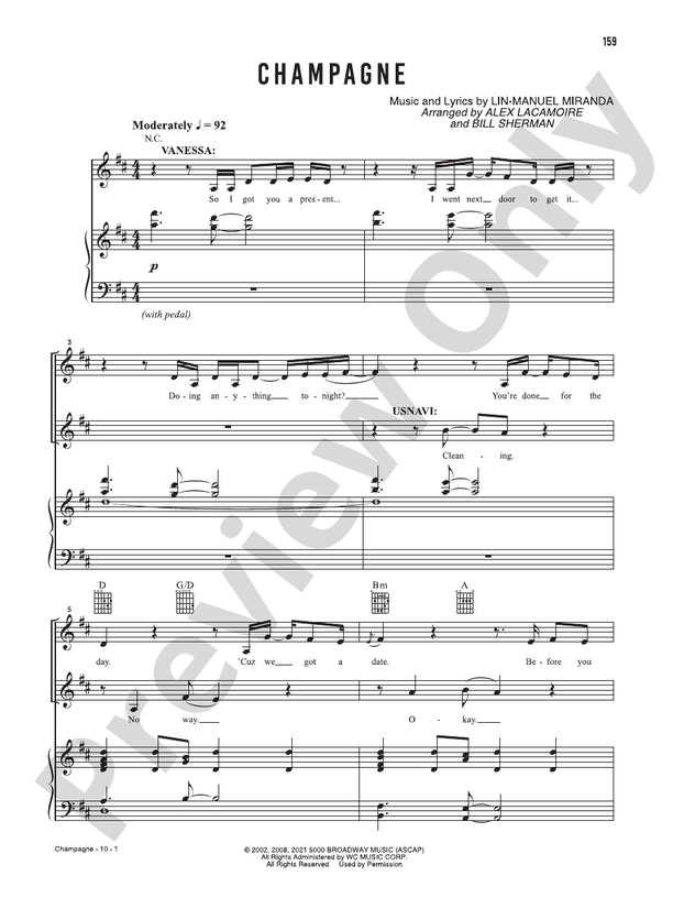 Champagne (Music from the Original Motion Picture Soundtrack, In The Heights) - PVG (Digital Download)