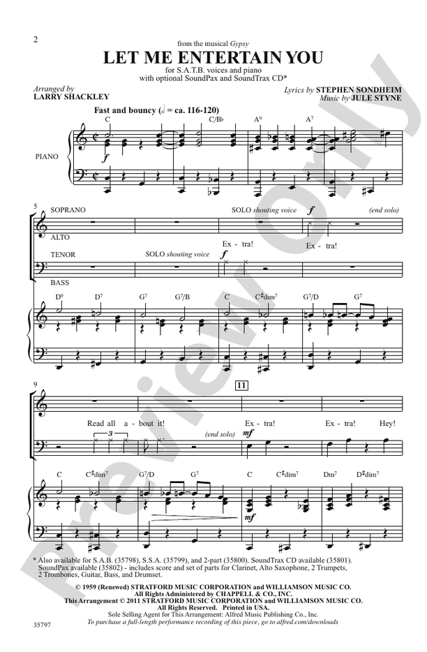 Let Me Entertain You (from Gypsy) – SATB Choral Octavo (Digital Download)
