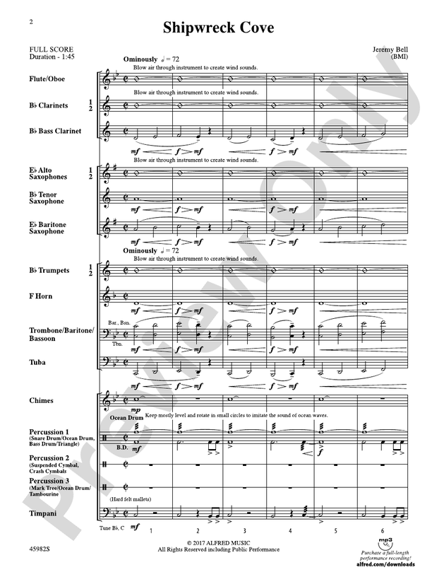 Shipwreck Cove - Concert Band Conductor Score & Parts (Digital Download)
