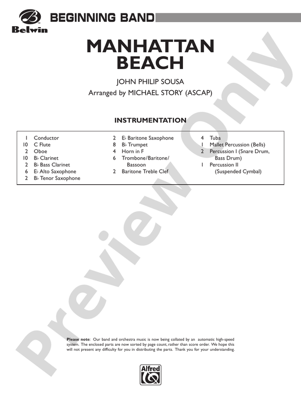 Manhattan Beach - Concert Band Conductor Score & Parts (Digital Download)