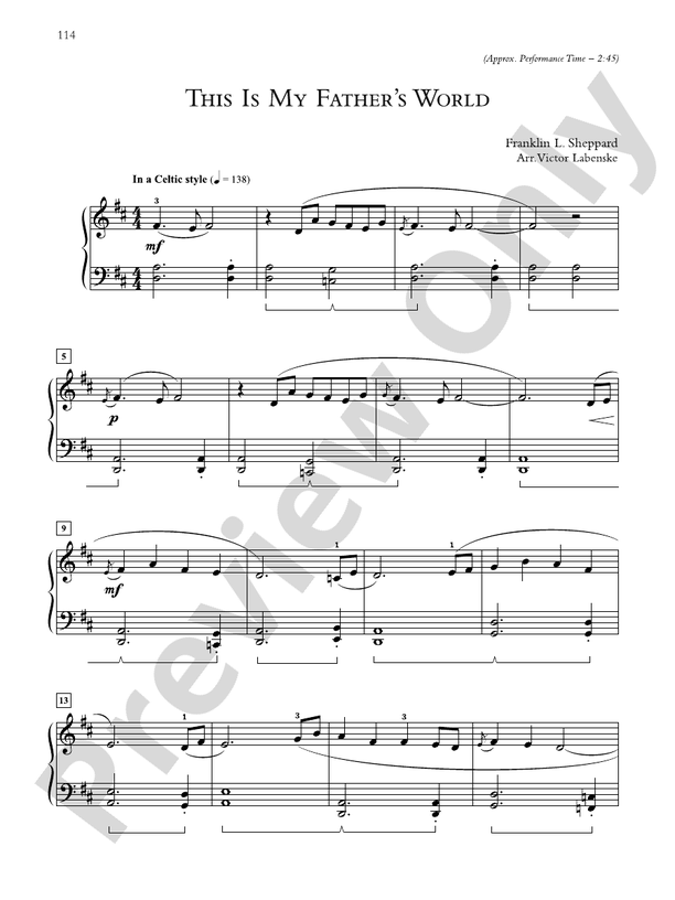 This Is My Father's World - Piano Solo (Digital Download)