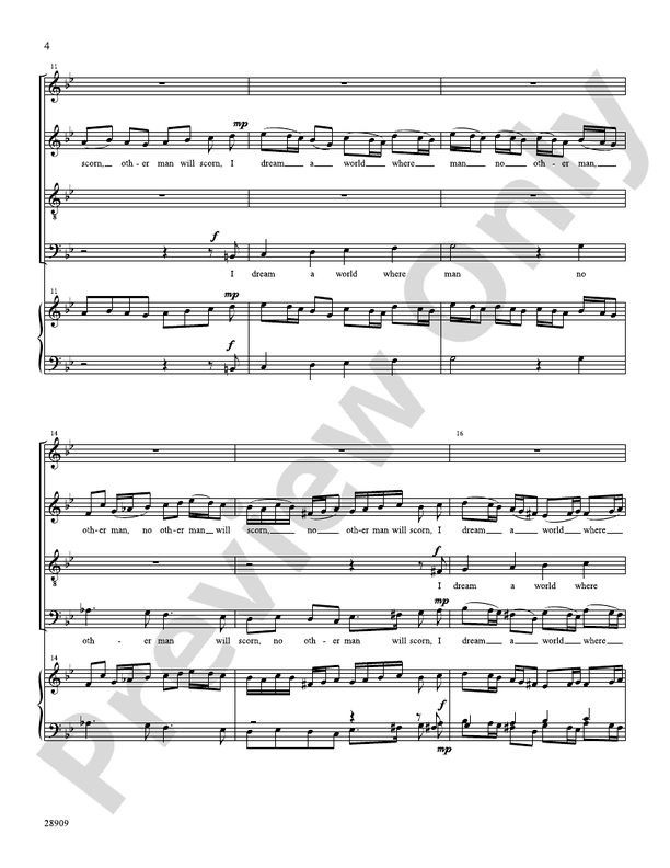 I Dream a World: Fugue - SATB Choral Octavo (Digital Download)