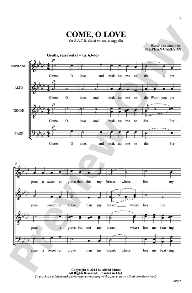 Come, O Love – SATB a cappella Choral Octavo (Digital Download)