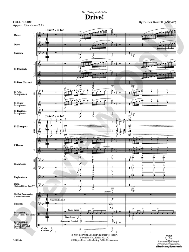 Drive! - Concert Band Conductor Score & Parts (Digital Download)