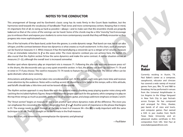 Love Is Here to Stay (Grade 2)  - Jazz Ensemble Conductor Score & Parts(Digital Download)