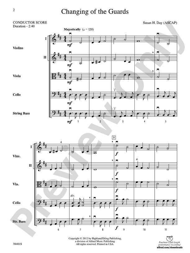 Changing of the Guards – String Orchestra Conductor Score & Parts (Digital Download)