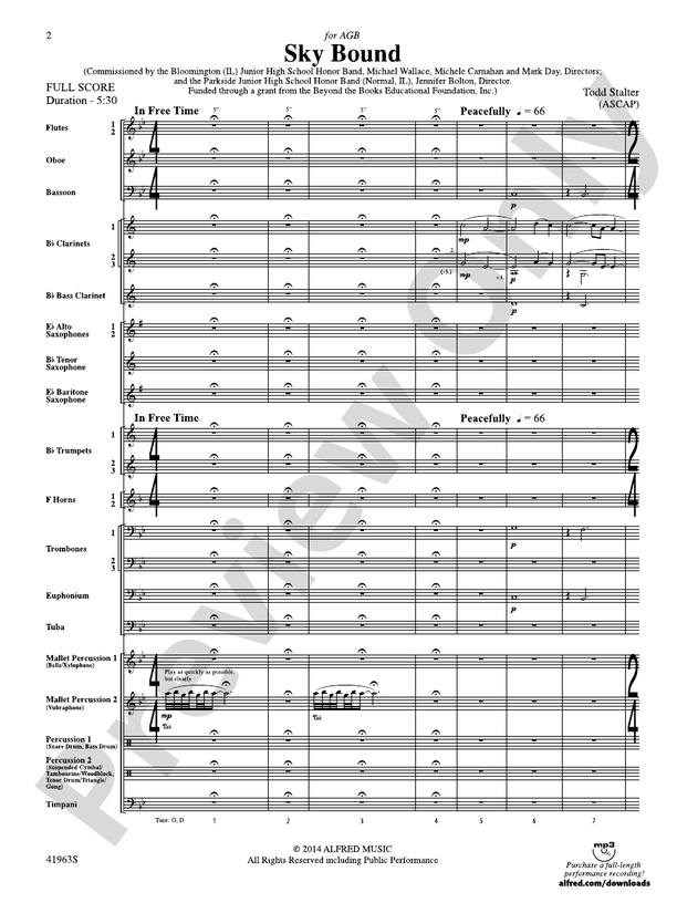 Sky Bound - Concert Band Conductor Score & Parts (Digital Download)