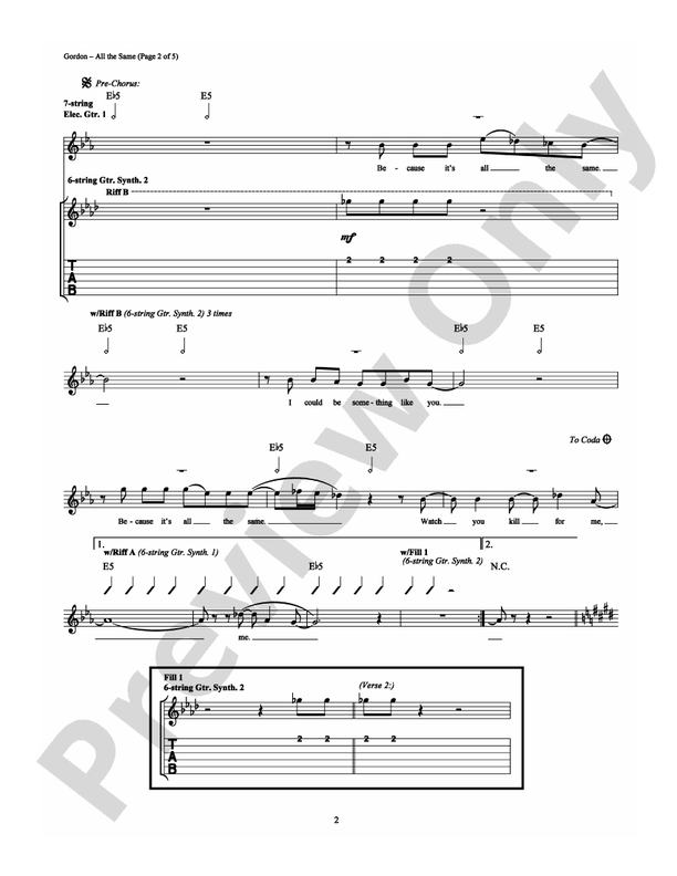 All the Same - Guitar TAB (Digital Download)