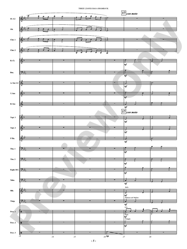 Three Leaves Has A Shamrock - Concert Band Conductor Score & Parts(Digital Download)