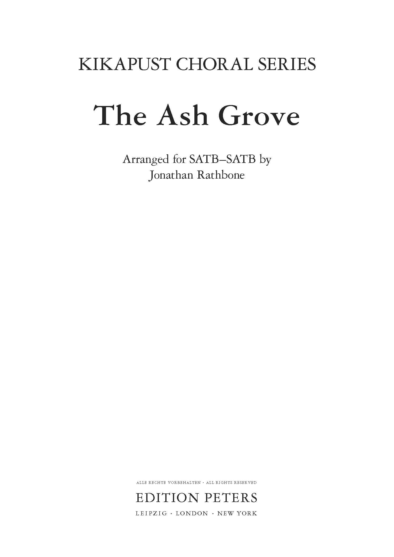The Ash Grove (EP77030) - SATB Choral Octavo (Digital Download)