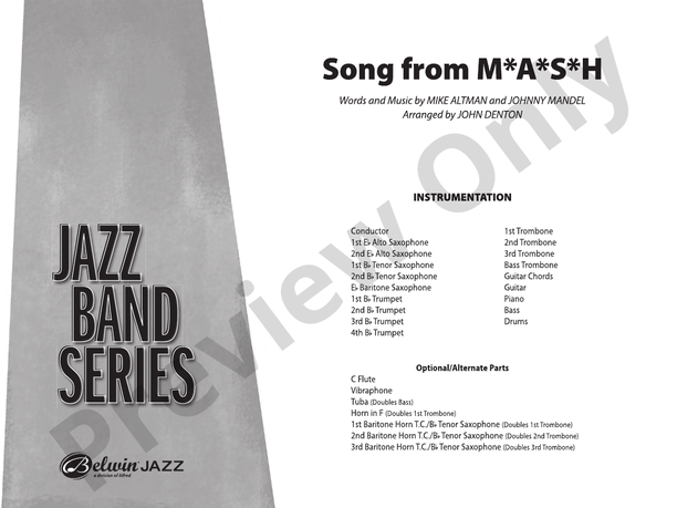 Song from M*A*S*H - Jazz Ensemble Conductor Score & Parts (Digital Download)