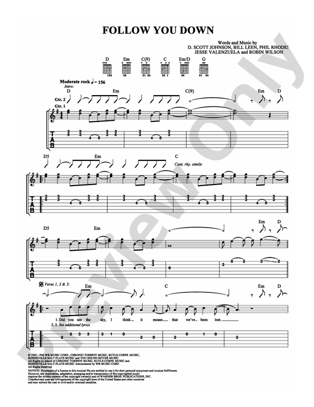 Follow You Down - Easy Guitar (Digital Download)