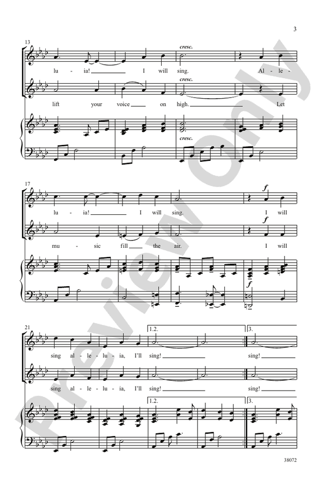 Alleluia! I Will Sing - 2-Part Choral Octavo (Digital Download)