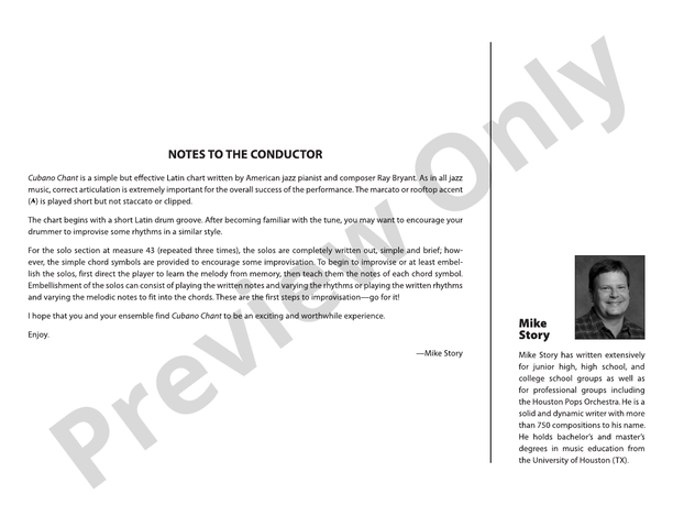 Cubano Chant (Grade 1) - Jazz Ensemble Conductor Score & Parts (Digital Download)