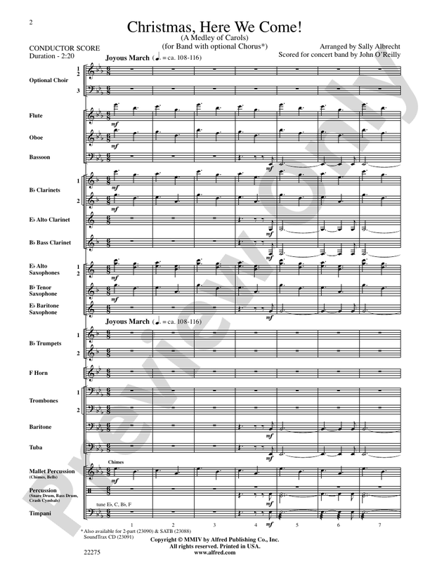 Christmas, Here We Come! - Concert Band Conductor Score & Parts (Digital Download)