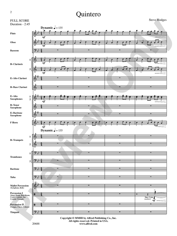 Quintero - Concert Band Conductor Score & Parts (Digital Download)