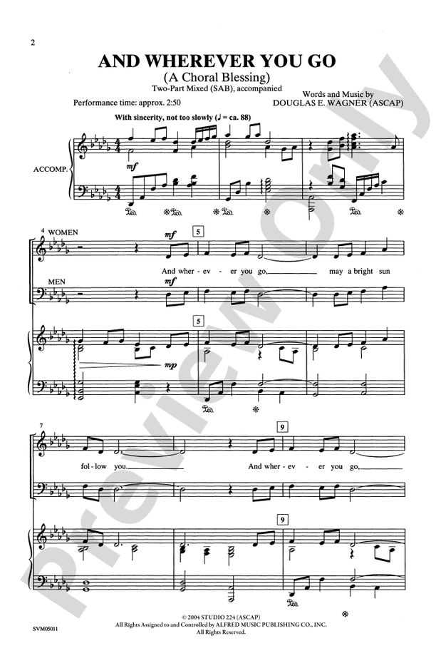 And Wherever You Go - 2-Part Mixed Choral Octavo (Digital Download)