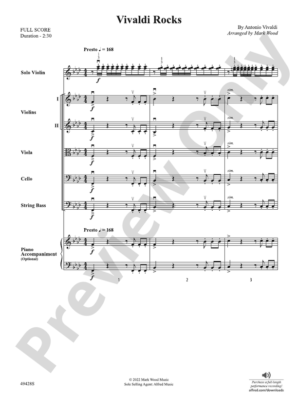 Vivaldi Rocks - String Orchestra Conductor Score & Parts (Digital Download)