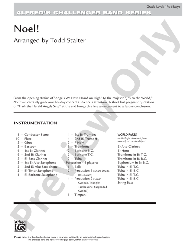 Noel! - Concert Band Conductor Score & Parts (Digital Download)