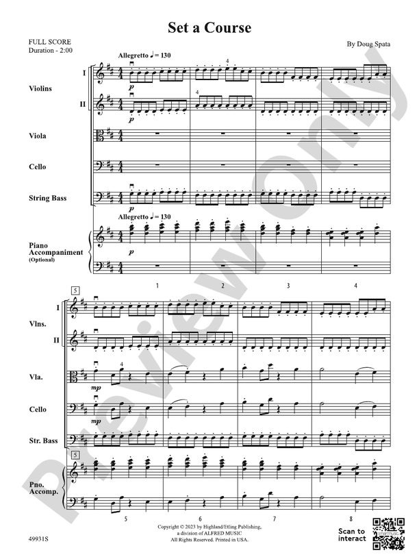 Set a Course - String Orchestra Conductor Score & Parts (Digital Download)