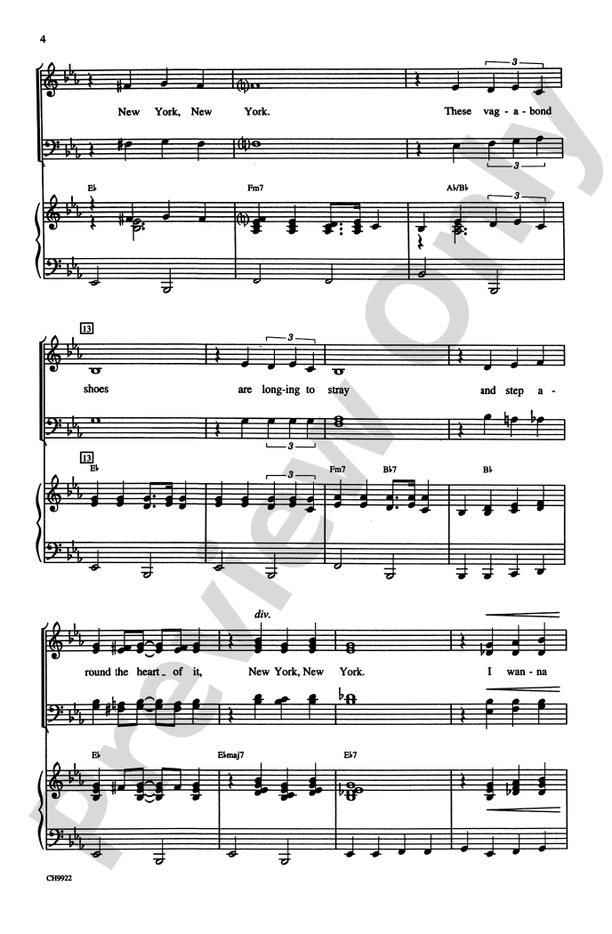 New York, New York, Theme from - Arr.Carl Strommen - SATB Choral Octavo (Digital Download)