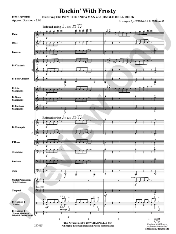 Rockin' with Frosty - Concert Band Conductor Score & Parts (Digital Download)