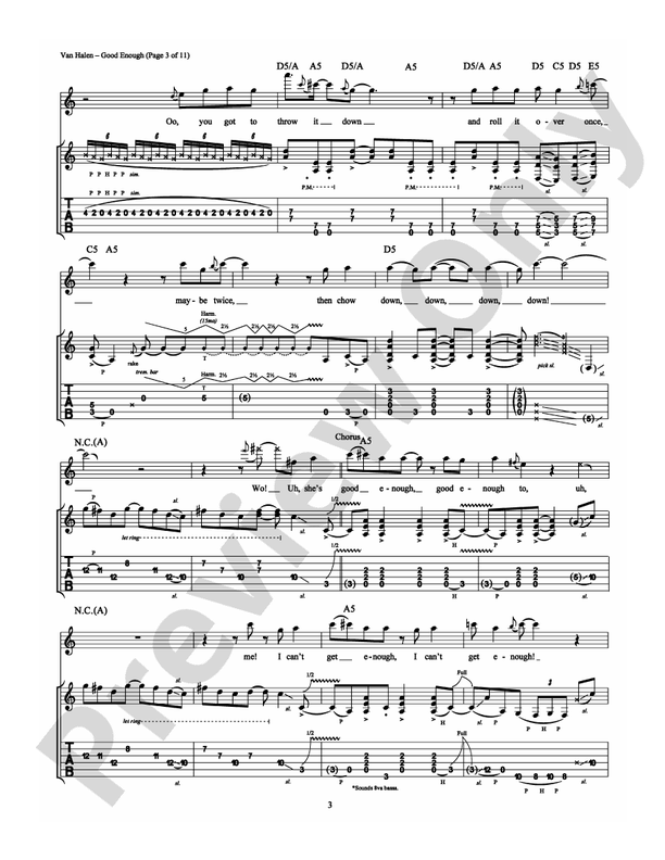 Good Enough - Van Halen - Guitar TAB (Digital Download)